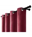Sametový záves s kroužky – Burgundy Shadow, vínovo-červená