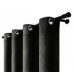 Sametový záves s kroužky – Velvet Black, černá