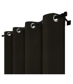 Zatemňovací závěs s kroužky – Blackout Royal Black, černá