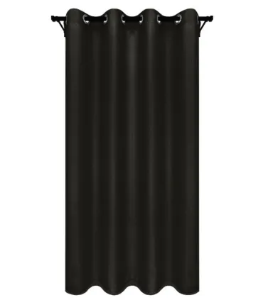 Zatemňovací závěs s kroužky – Blackout Royal Black, černá