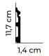 Flexibilní soklová lišta MD358F 200 x 11.7 x 1.4 cm Mardom
