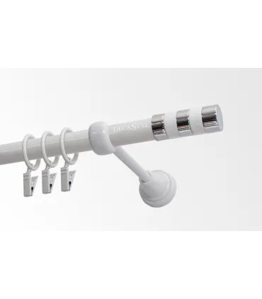 Jednoduchá 19mm biela leskla koncovka Valec