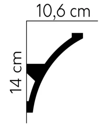 Dekorativní lišta na strop MDB101 200 x 14 x 10.6 cm Mardom - vhodná pre LED podsvietenie