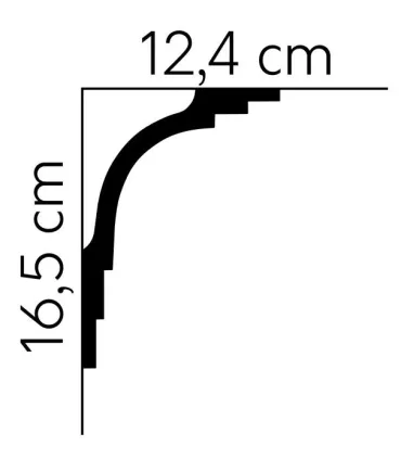 Dekorativní lišta na strop MDB104 200 x 16.5 x 12.4 cm Mardom