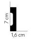 Podlahová lišta černá MD359Black 200x7x1.6 cm Mardom