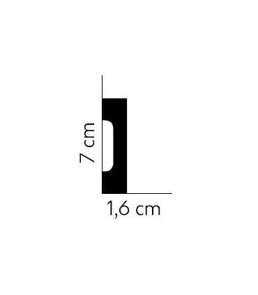 Podlahová lišta černá MD359Black 200x7x1.6 cm Mardom