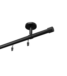 Profilová hliníková garnýž stropní jednoduchá Elegant černá Pullo