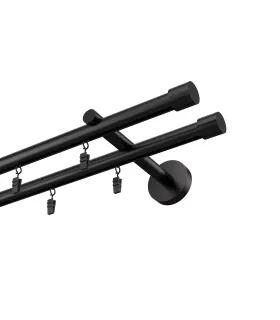 Profilová hliníková garnýž dvojitá Elegant černá Pullo