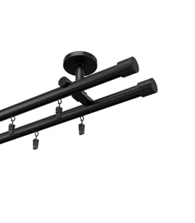 Profilová hliníková garnýž dvojitá Elegant černá Pullo