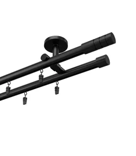 Profilová hliníková garnýž dvojitá Elegant černá Techno