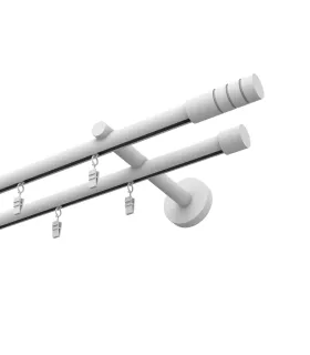 Profilová hliníková garnýž dvojitá Elegant bílá Techno