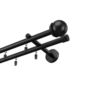 Profilová hliníková garnýž dvojitá Elegant černá Todi Max