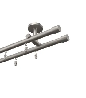 Profilová hliníková garnýž stropní dvojitá Elegant satyn Pullo