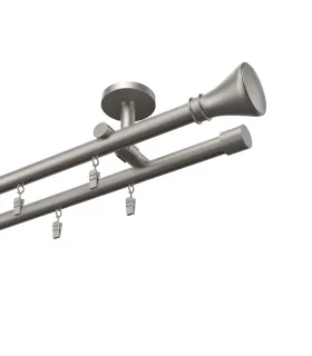 Profilová hliníková garnýž stropní dvojitá Elegant satin Koloseo