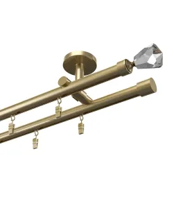 Profilová hliníková garnýž stropní dvojitá Elegant antik Crystal cone