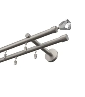 Profilová hliníková garnýž dvojitá Elegant satin Crystal cone