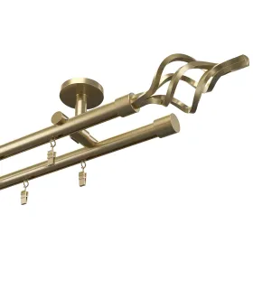 Profilová hliníková garnýž stropní dvojitá Elegant Antik Gula Azur