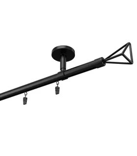 Profilová hliníková garnýž stropní jednoduchá Elegant černá Geometrik