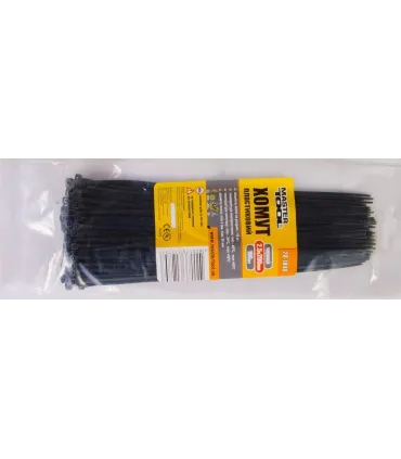 Páska stahovací MASTERTOOL na kabely, nylon 2,5*200 mm, černá 100 ks balení 20-1846
