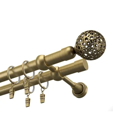 Kovová garnýž Antik dvojitá Ø 19 mm - Gula Modern