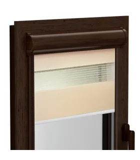 Roleta Den a Noc v hliníkové hnědé kazetě Elite řada olše medová