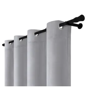 Velurový závěs s kroužky barva Šedá