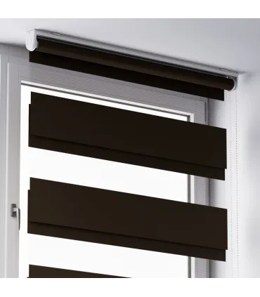 Volně visící roleta Den a Noc na stěnu, strop Čokoládová