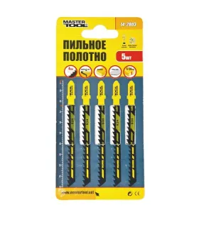 Plátky do přímočaré pily HCS MASTERTOOL T144D na dřevo/ plast rychle rovné střih 6TPI/100 mm 5 ks 14-2803